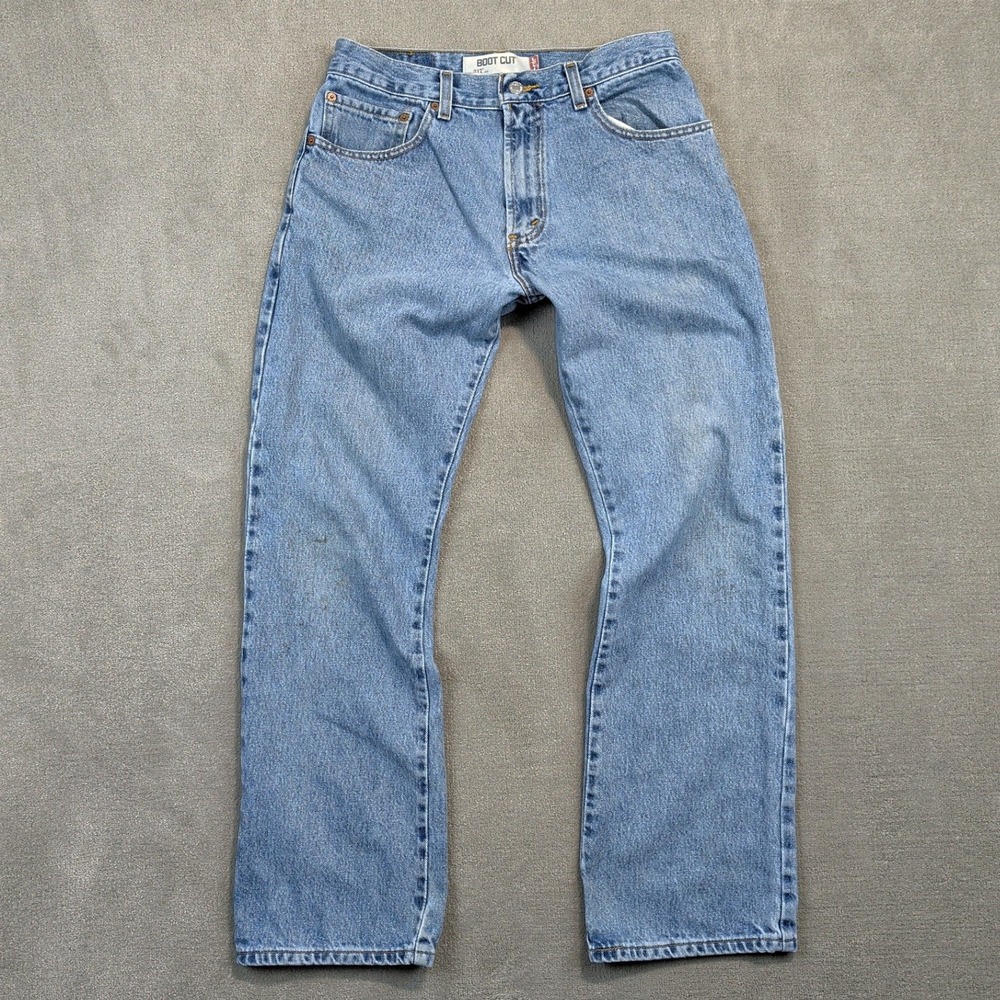 Levis 517 Boot Cut Jeans Mens 32x32 Light Wash Blue Denim Cotton Vintage Style